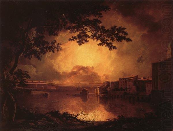 Illumination of the Castel Sant'Angelo in Rome, Joseph wright of derby